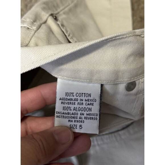 L.E.I. Vintage Cream White Shorts High Rise Exposed Fly Button Y2k 90s Sz 26” - Picture 3 of 12